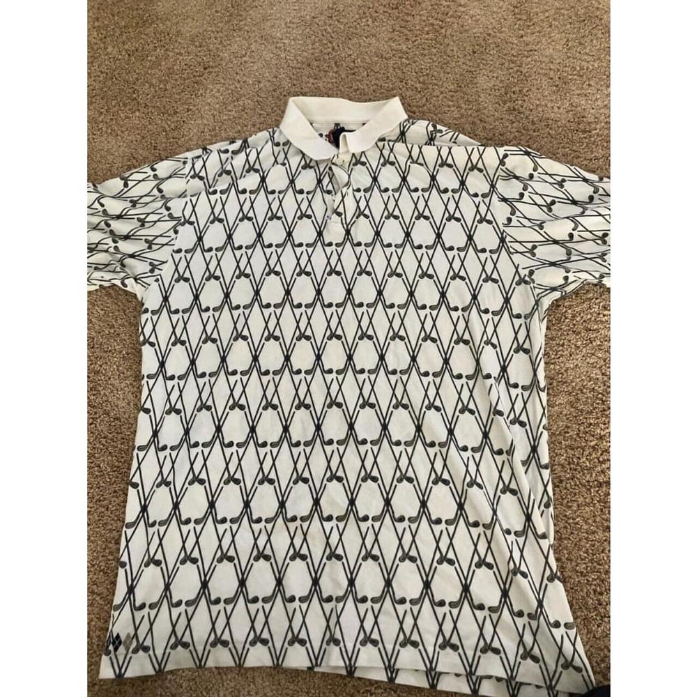 Chaps Ralph Lauren Polo Shirt Mens XL Golf Bag Print Golf